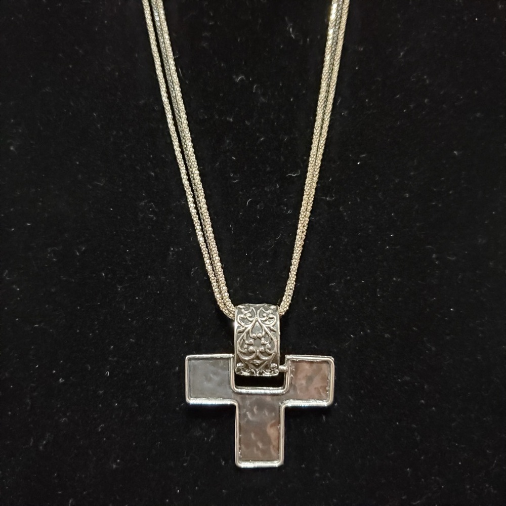 Silpada 925 Filigree Cross w/ Silpada Necklace